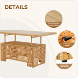 Grand patio 7-Piece Wicker Patio Furniture Set, Boho Outdoor Conversation Set Sectional Sofa with Water Resistant Thick Cushions and Coffee Table, Cream